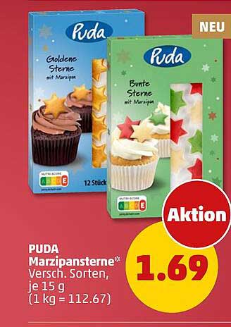 PUDA Marzipansterne - Verschiedene Sorten, je 15 g