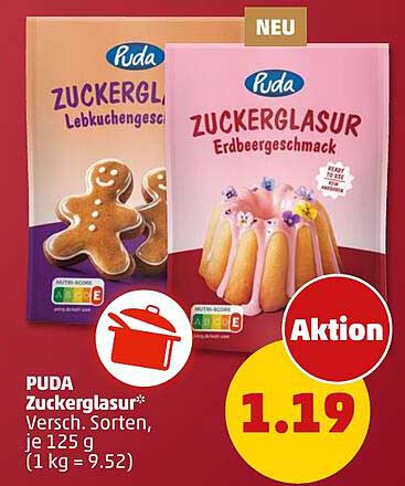 PUDA Zuckerglasur - Verschiedene Sorten