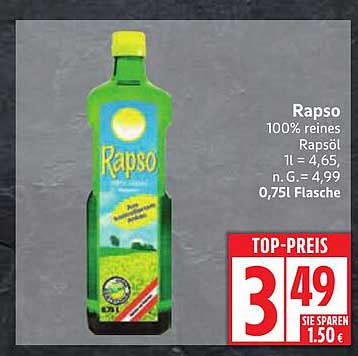 Rapso 100% reines Rapsöl 0,75l