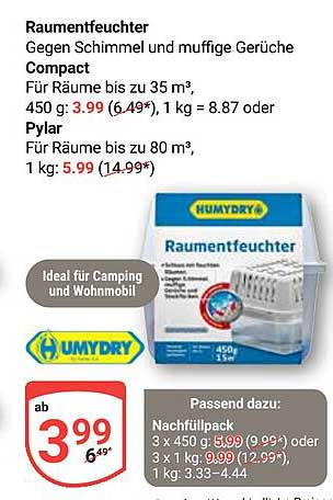 Raumentfeuchter HUMYDRY - Effektiver Schutz gegen Schimmel und muffige Gerüche