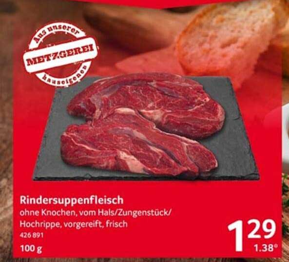 Rindersuppenfleisch ohne Knochen, frisch und vorgerichtet