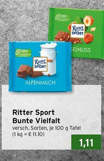 Ritter Sport Bunte Vielfalt – Verschiedene Sorten