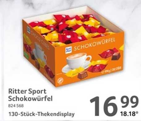 Ritter Sport Schokowürfel 130-Stück-Thekendisplay