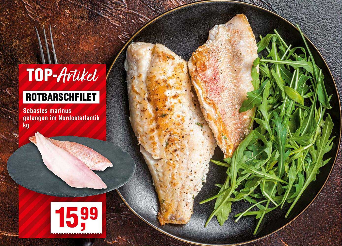 ROTBARESCHFILLET - Sebastes marinus gefangen im Nordostatlantik