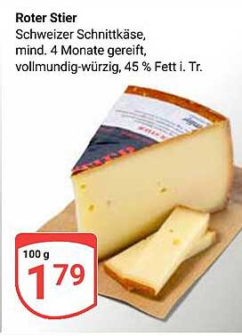 Roter Stier – Schweizer Schnittkäse, mind. 4 Monate gereift