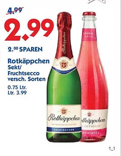 Rotkäppchen Sekt/Fruchtsecco verschiedene Sorten 0.75 L