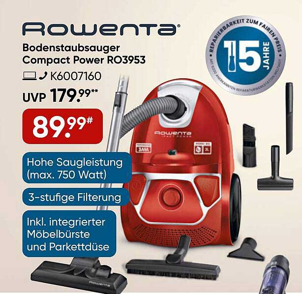 Rowenta Bodenstaubsauger Compact Power RO3953