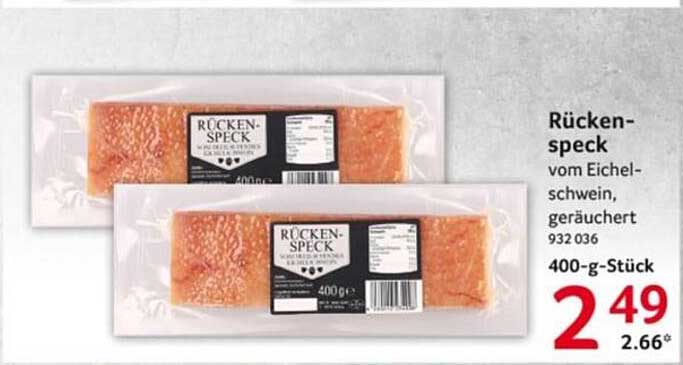 Rücken-Speck vom Eichel-Schwein, geräuchert 400-g-Stück