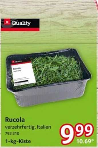 Rucola verzehrfertig, Italien 1-kg-Kiste