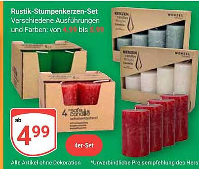 Rustik-Stumpenkerzen-Set