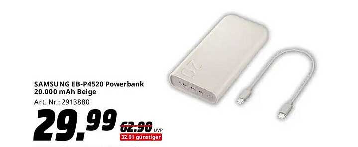 SAMSUNG EB-P4520 Powerbank 20.000 mAh Beige