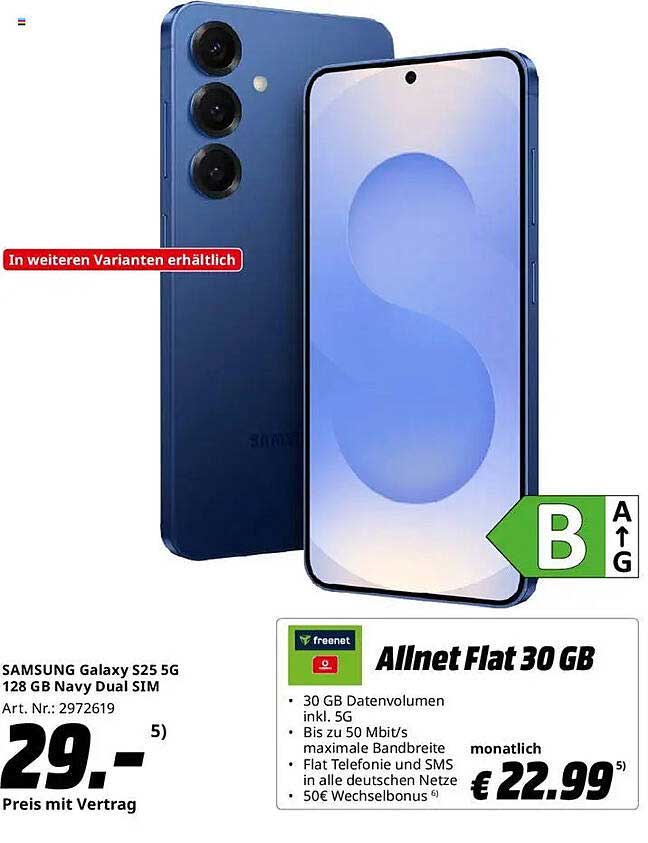 SAMSUNG Galaxy S25 5G 128 GB Navy Dual SIM