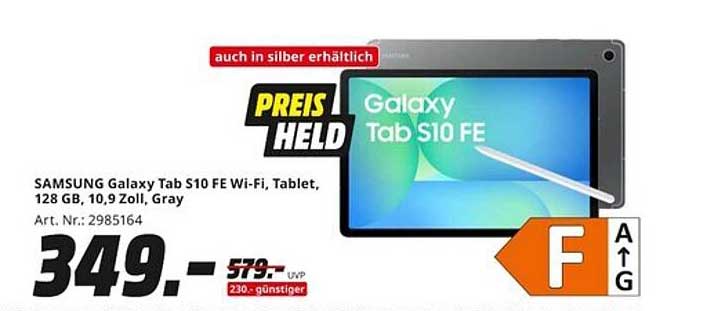 SAMSUNG Galaxy Tab S10 FE Wi-Fi, Tablet, 128 GB, 10,9 Zoll, Gray