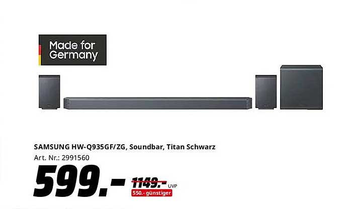 SAMSUNG HW-Q935GF/ZG, Soundbar, Titan Schwarz