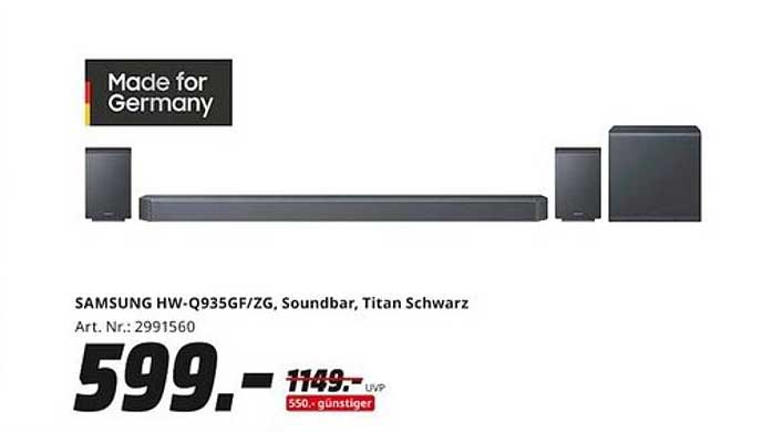 SAMSUNG HW-Q935GF/ZG, Soundbar, Titan Schwarz