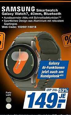 Samsung Smartwatch Galaxy Watch7, 40mm, Bluetooth