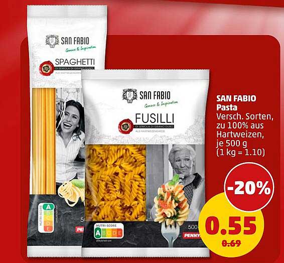 SAN FABIO Pasta 500 g – Verschiedene Sorten