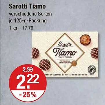 Sarotti Tiamo verschiedene Sorten je 125-g-Packung