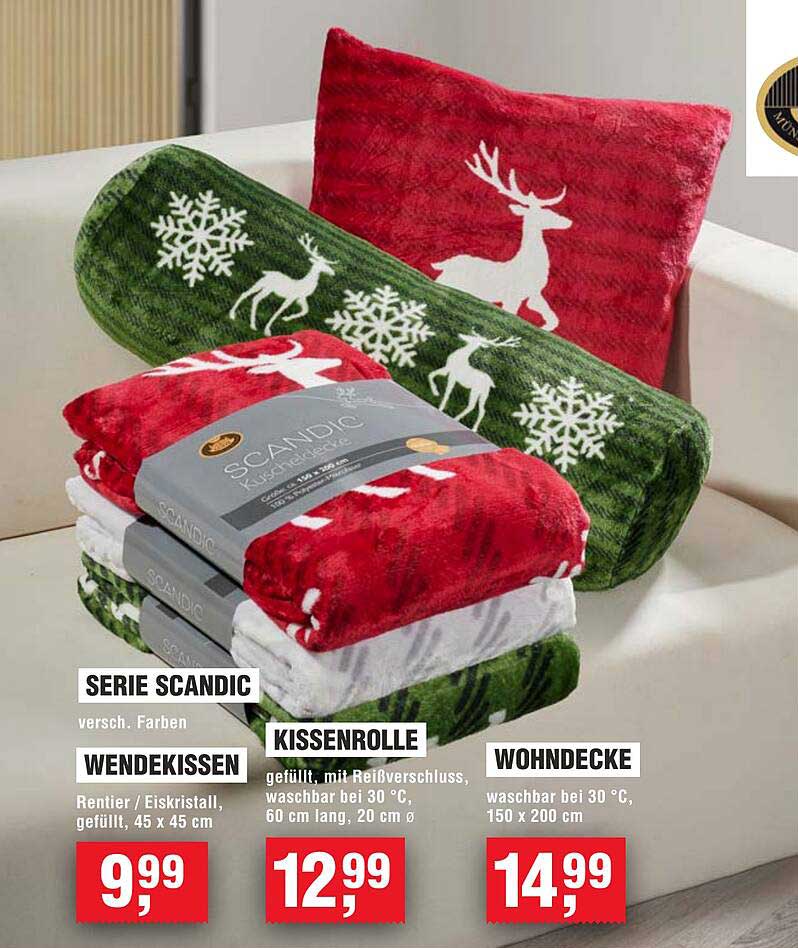 SCANDIC Kissenrolle, Wendekissen und Wohndecke
