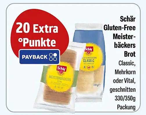 Schär Gluten-Free Meisterbäckers Brot Classic, Mehrkorn oder Vital, geschnitten 330/350g Packung