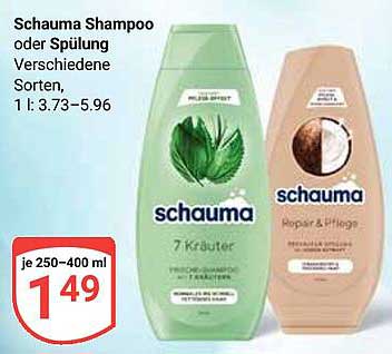 Schauma Shampoo oder Spülung – Verschiedene Sorten, 250-400 ml