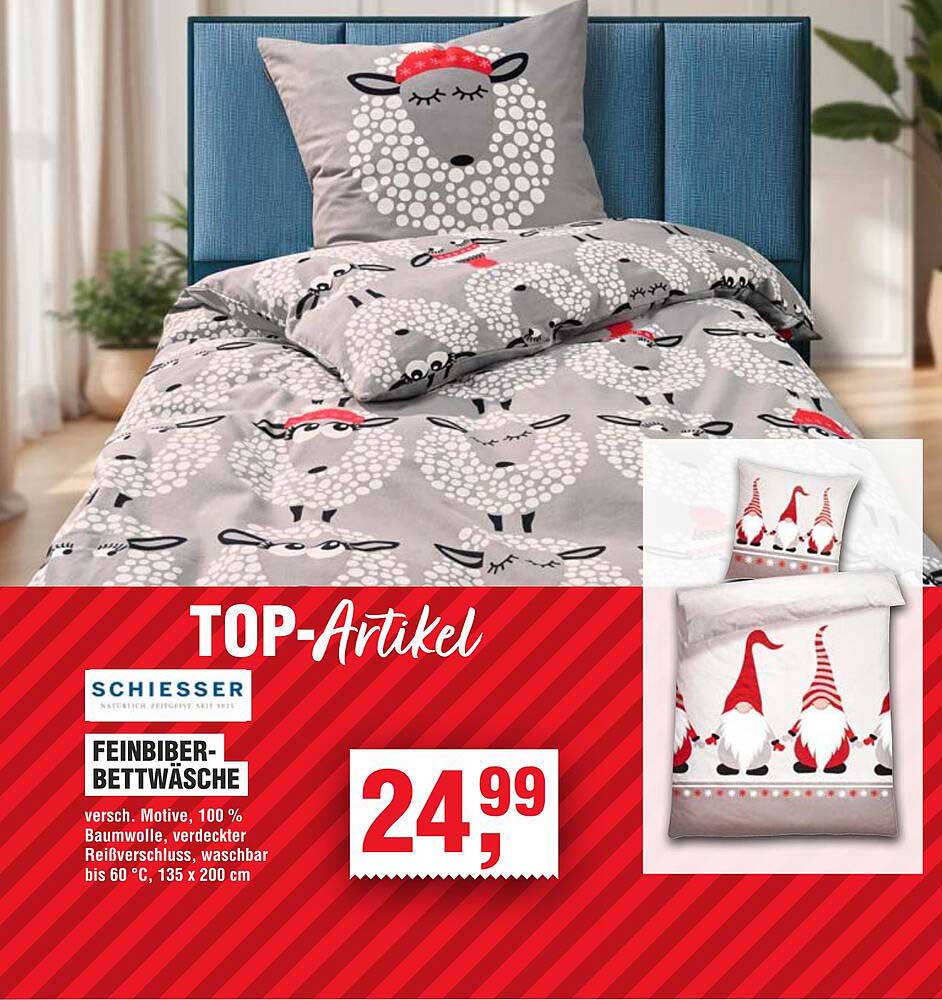 Schiesser Feinbiber-Bettwäsche in verschiedenen Motiven