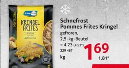 Schneefrost Pommes Frites Kringel 2,5-kg-Beutel