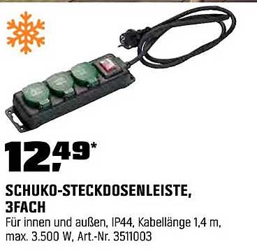 SCHUKO-STECKDOSENLEISTE, 3-FACH