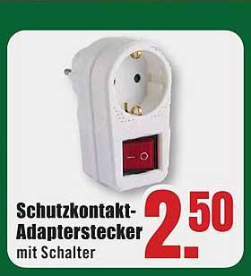 Schutzkontakt-Adapterstecker mit Schalter