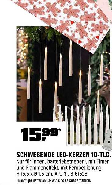 SCHWEBENDE LED-KERZEN 10-TLG.