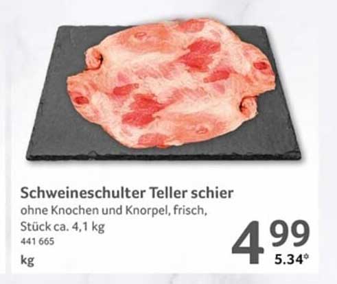 Schweineschulter Teller schier ohne Knochen und Knorpel, frisch