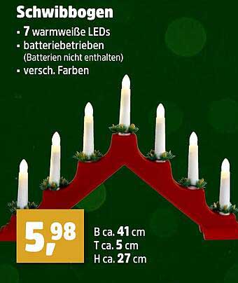 Schwibbogen mit 7 warmweißen LEDs