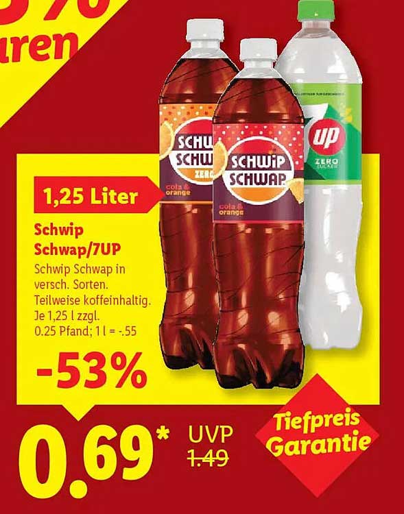 Schwip Schwap/7UP 1,25 Liter - Großes Getränkeangebot