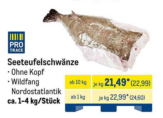 Seeteufelschwänze - Ohne Kopf, Wildfang aus dem Nordostatlantik