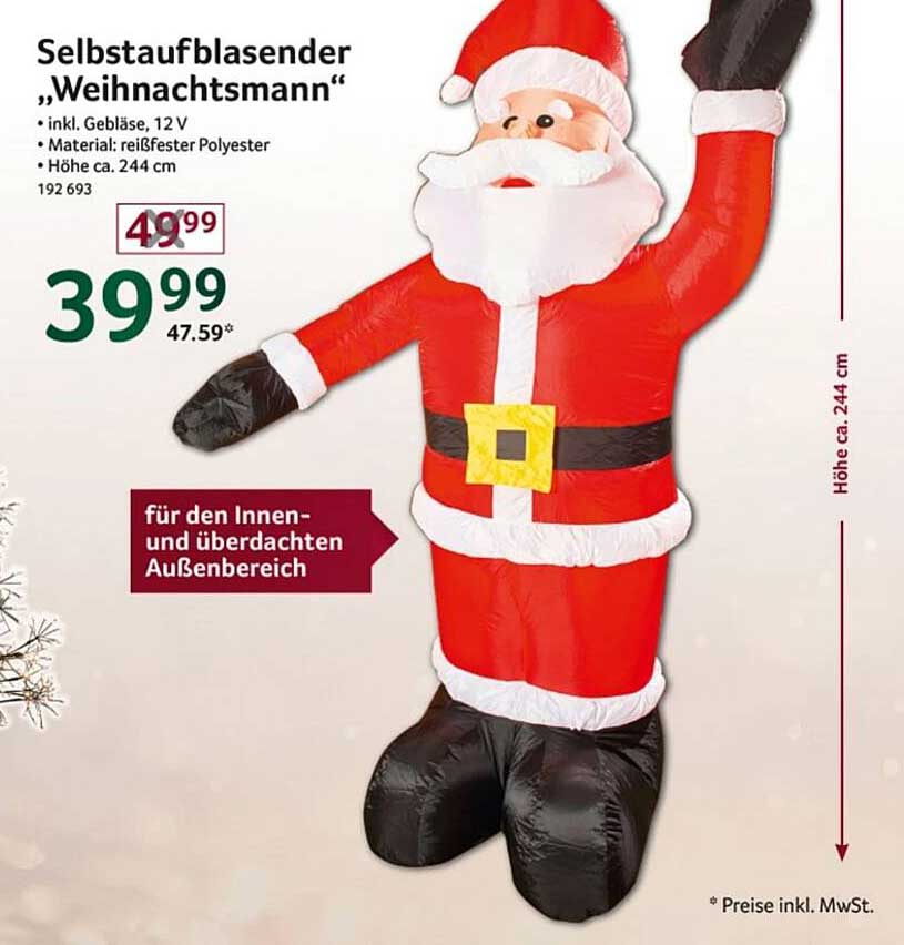 Selbstaufblasender „Weihnachtsmann“