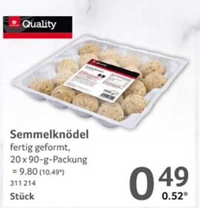 Semmelknödel – Fertig geformt, 20 x 90-g-Packung