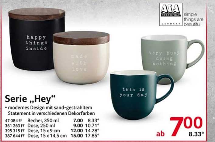 Serie „Hey“ - Moderne Becher und Dosen mit Stil