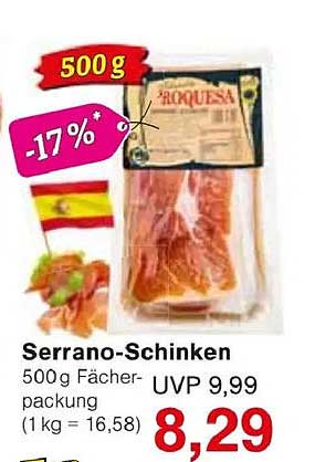 Serrano-Schinken 500g Fächerpackung