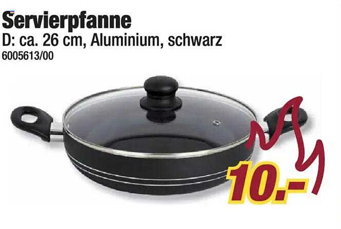 Servierpfanne 26 cm, Aluminium, schwarz