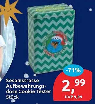 Sesamstrasse Aufbewahrungsdose Cookie Tester Stück