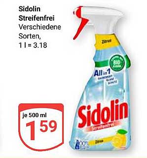 Sidolin Streifenfrei - Verschiedene Sorten, 1 l = 3,18