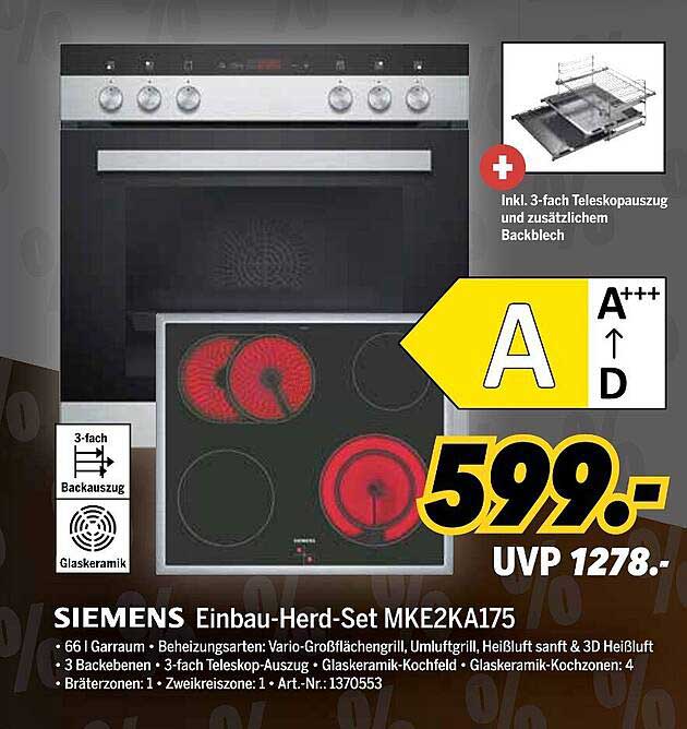 SIEMENS Einbau-Herd-Set MKE2KA175