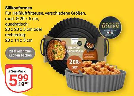 Silikonformen für Heißluftfritteuse, 2er-Pack