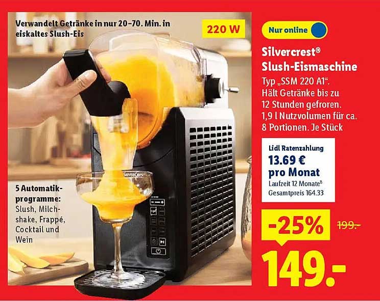 Silvercrest® Slush-Eismaschine Typ SSM 220 A1