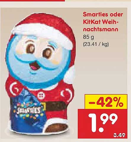 Smarties oder KitKat Weihnachtsmann 85 g