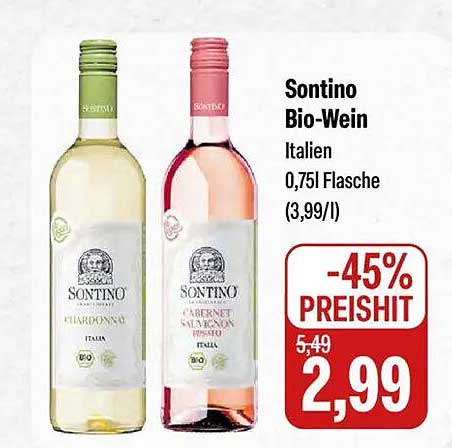 Sontino Bio-Wein (0,75l Flasche) - Italien
