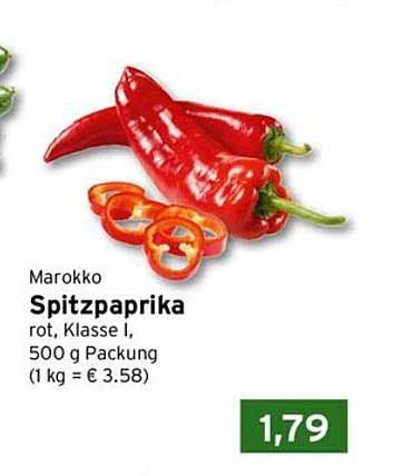 Spitzpaprika rot, Klasse I, 500 g Packung