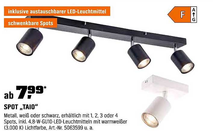 Spot ‚TAIO‘ - Schwenkbare LED-Spotleuchte