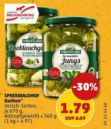 SPREEWALDHOF Gurken - Verschiedene Sorten 670 g