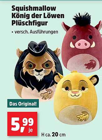 Squishmallow König der Löwen Plüschfigur - verschiedene Ausführungen